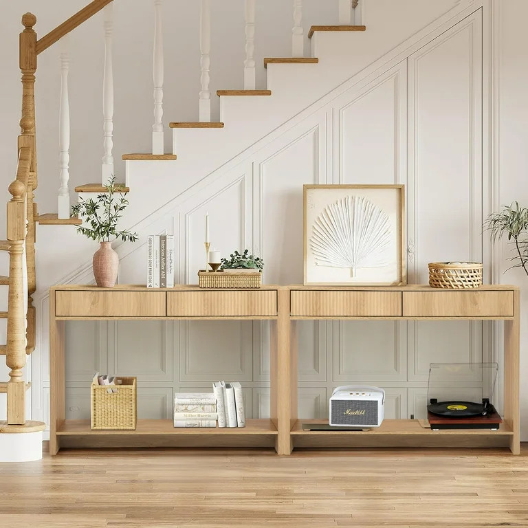 Wirrytor Narrow Console Table with Drawers and Storage Shelf, Modern Sofa Table for Living Room E... | Walmart (US)