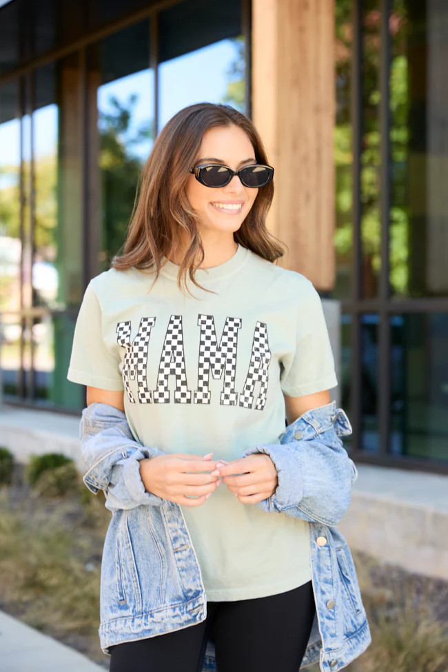 Mama Checkered Bay Graphic Tee SALE | Pink Lily