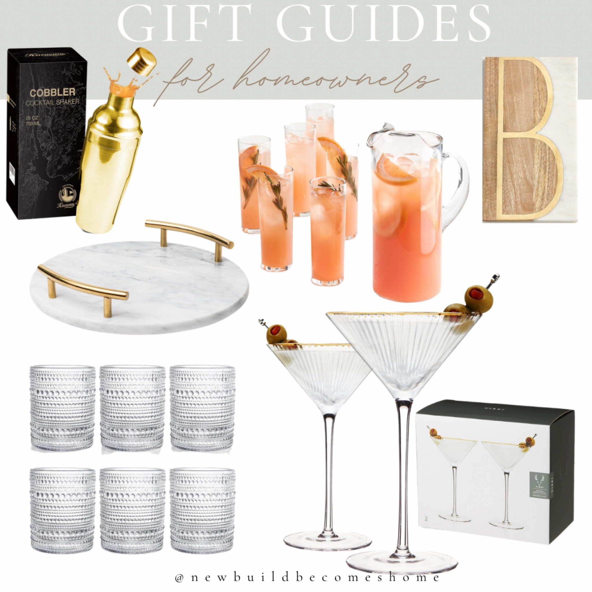 2023 holiday gift guide for homeowners!

Gold marble tray, gold cocktail shaker, gold rim martini glasses, monogram cheese board, vintage glassess

#LTKGiftGuide #LTKHoliday #LTKhome