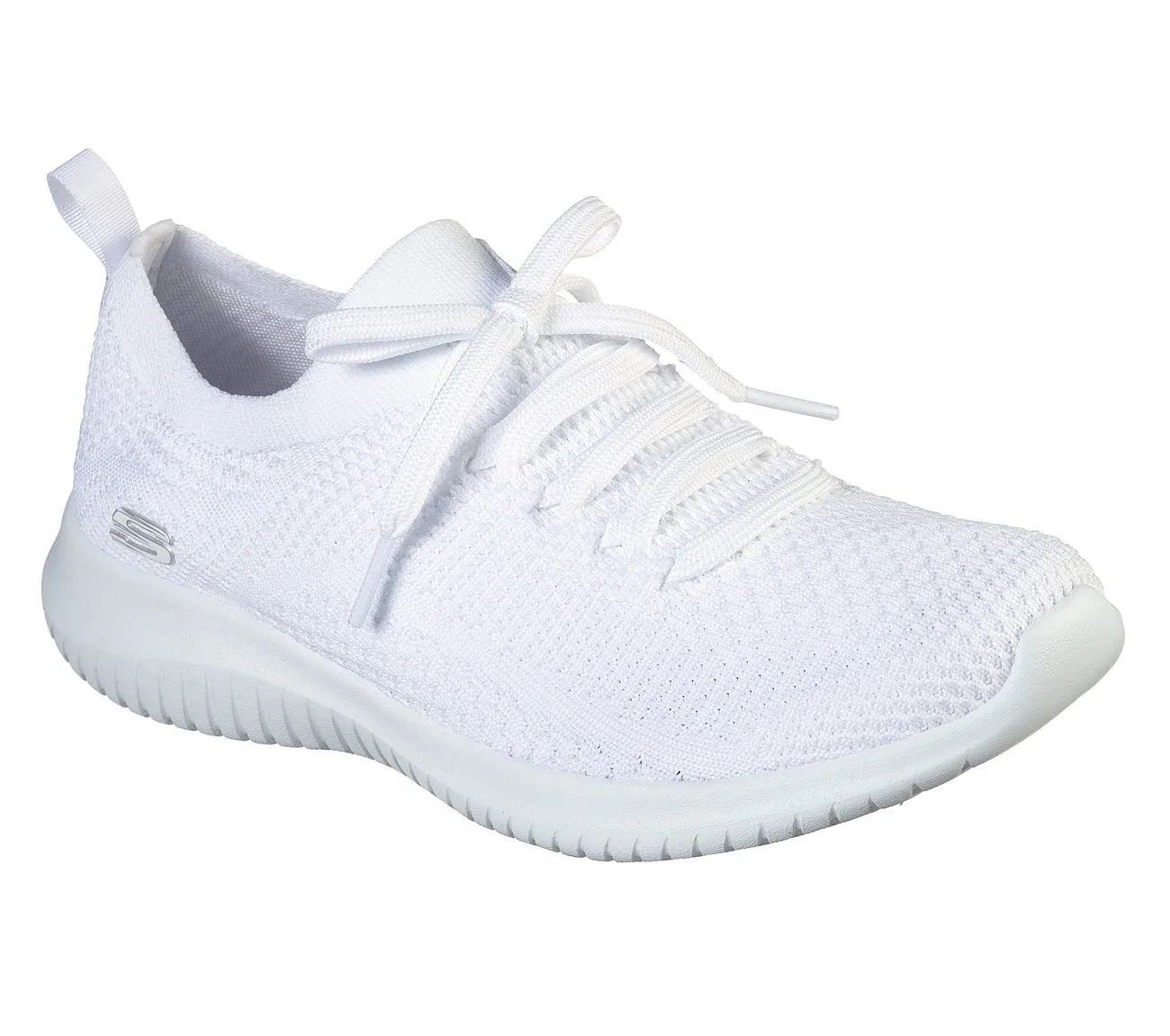 Skechers Women's Ultra Flex - Statements Sneaker, White/Silver, 7 M US | Walmart (US)