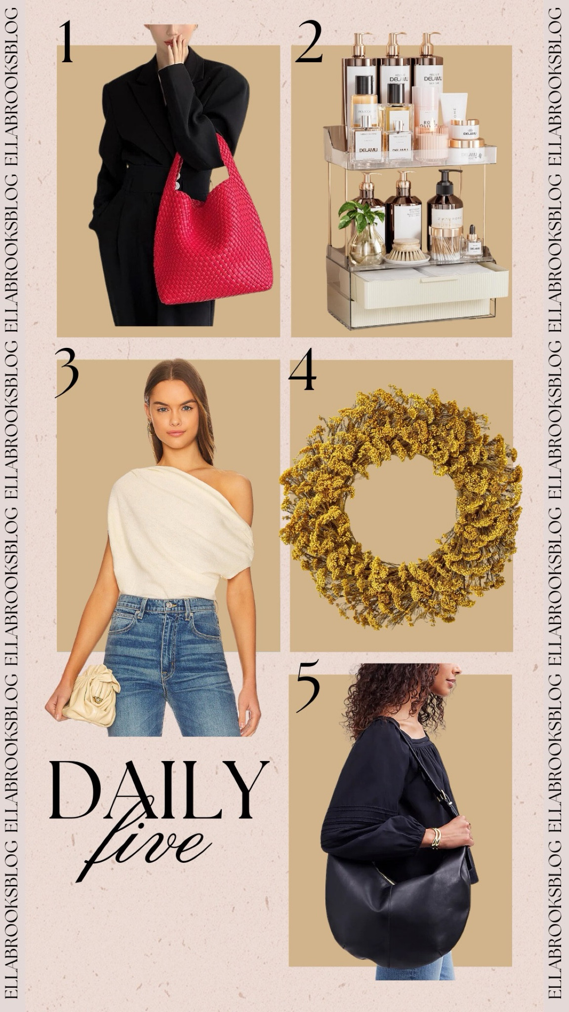 Daily 5🤍
fall fashion, fall outfit, shoulder bag, woven tote bag, revolve new arrivals, amazon fashion find, amazon home, fall home 

#LTKHome #LTKStyleTip #LTKSeasonal