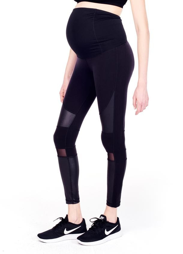 Moto Maternity Workout Legging with Crossover Panel® | Ingrid & Isabel