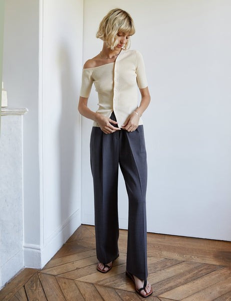 Drie Asymmetric Button Top-BESTSELLER | Pixie Market