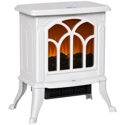 Freestanding Electric Fireplace Stove, Space Heater With Realistic Flame Effect, Adjustable Temperature, And Overheat Protection, 750W/1500W | Wayfair North America
