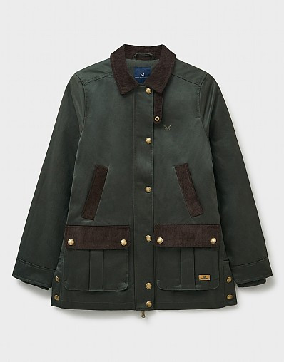 Wax Jacket in Green | Crew Clothing (UK)
