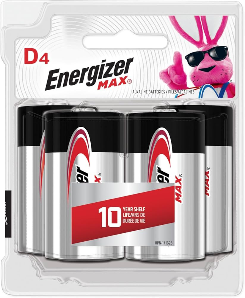 Energizer MAX D Batteries (4 Pack), D Cell Alkaline Batteries | Amazon (US)