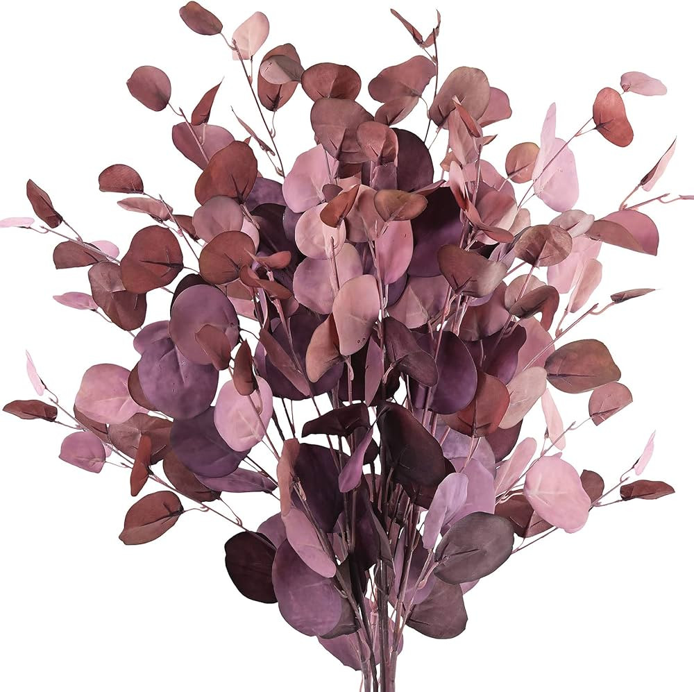 6 Stems Eucalyptus Artificial Silk Leaves Realistic Looking for Centerpieces Fillers Bouquets (Du... | Amazon (US)