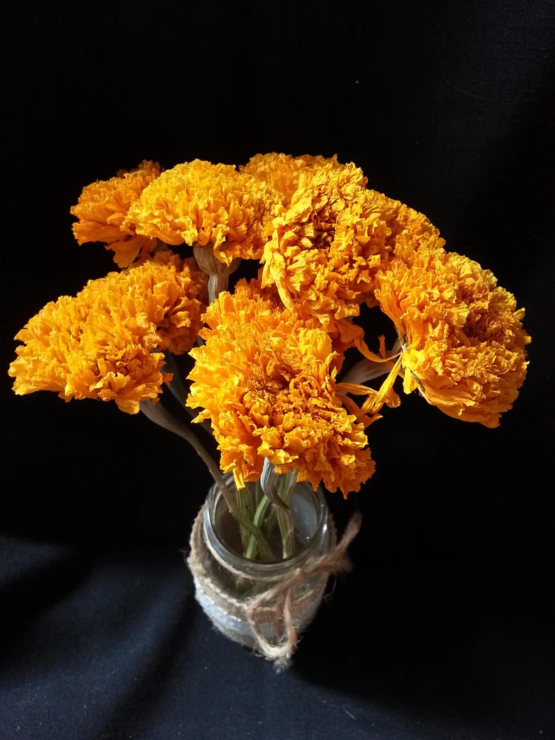 10 Marigold, Light Orange/pumpkin, 1 1/2 to 2 Flower Size, 10-12 Total Length - Etsy | Etsy (US)