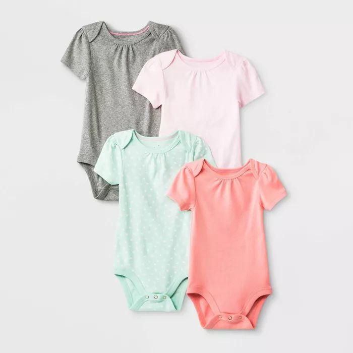 Baby Girls' 4pk Short Sleeve Bodysuit - Cloud Island™ | Target