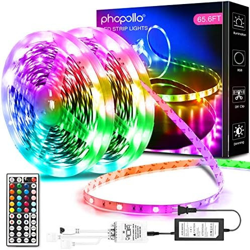 PHOPOLLO Led Lights 65.6ft Long Led Strip Lights for Bedroom Color Changing Luces Led para Decora... | Amazon (US)