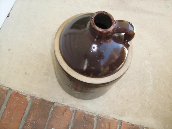 Old Vintage Antique Whiskey Jug Dark Brown Stoneware Crock | Etsy | Etsy (US)