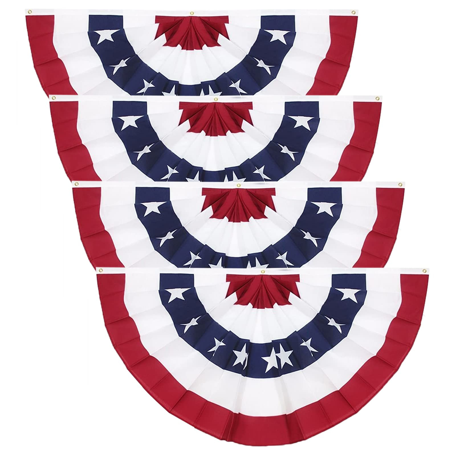 3 x 6 Ft American Pleated Fan Flag, USA Patriotic Half Fan Bunting Flag, 4th of July Decorations Flags (Set of 4) | Amazon (US)