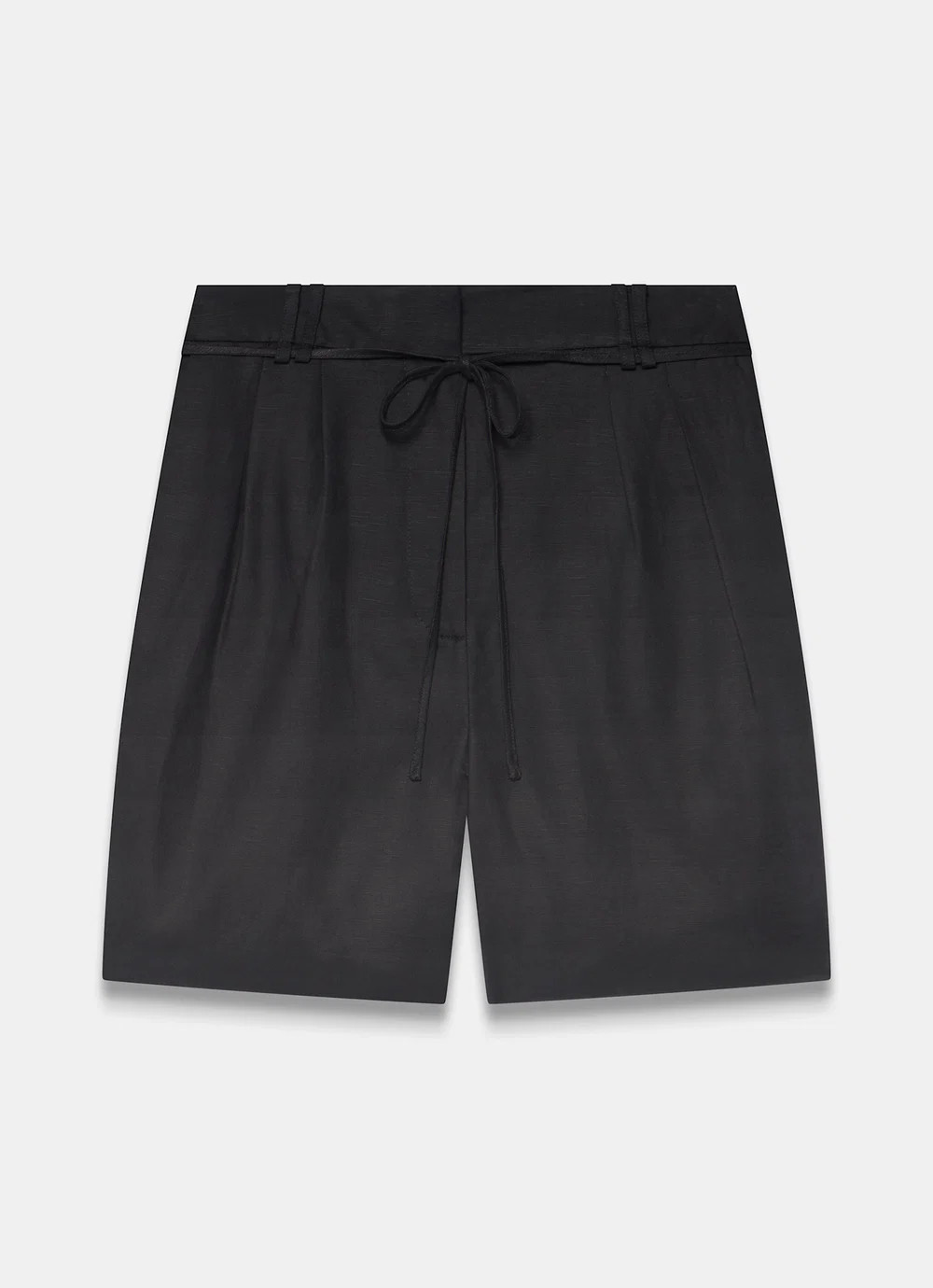 Black Linen Blend Tailored Shorts | Mint Velvet