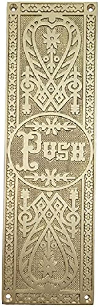 Adonai Hardware Decorative Brass Push Plate (10.2 Inch Push, Satin Brass) | Amazon (US)