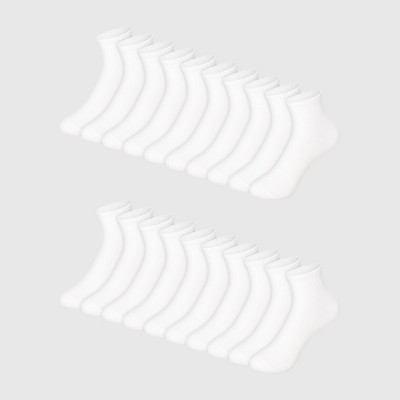 Hanes Boys' 20pk Ankle Socks - White S | Target