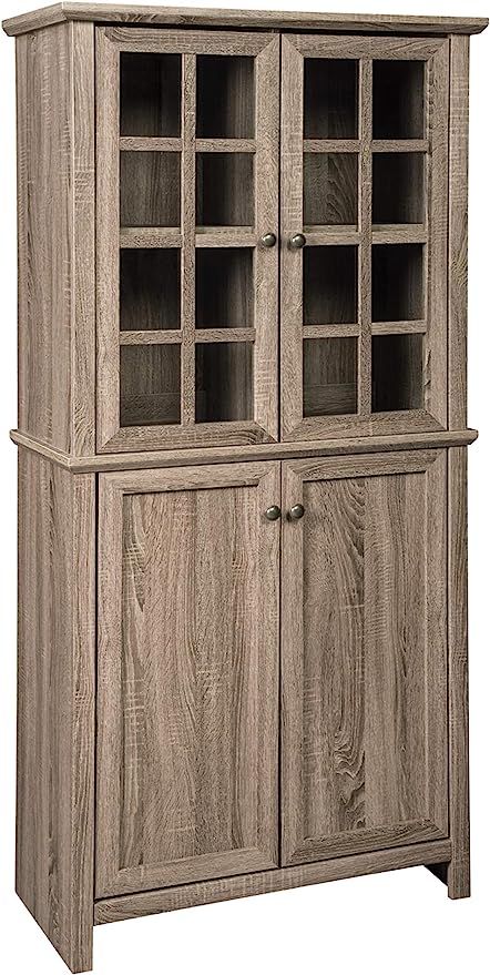 Signature Design by Ashley Drewmore Rustic Farmhouse Accent Cabinet with Adjustable Shelves, Gray | Amazon (US)