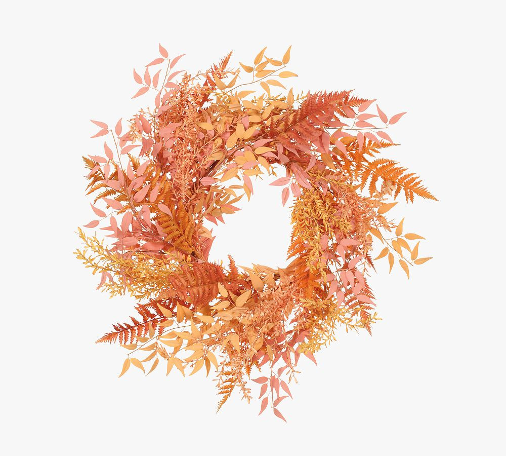 Faux Ruscus Fern Willow Wreath, 28&amp;quot;, Multi | Pottery Barn (US)