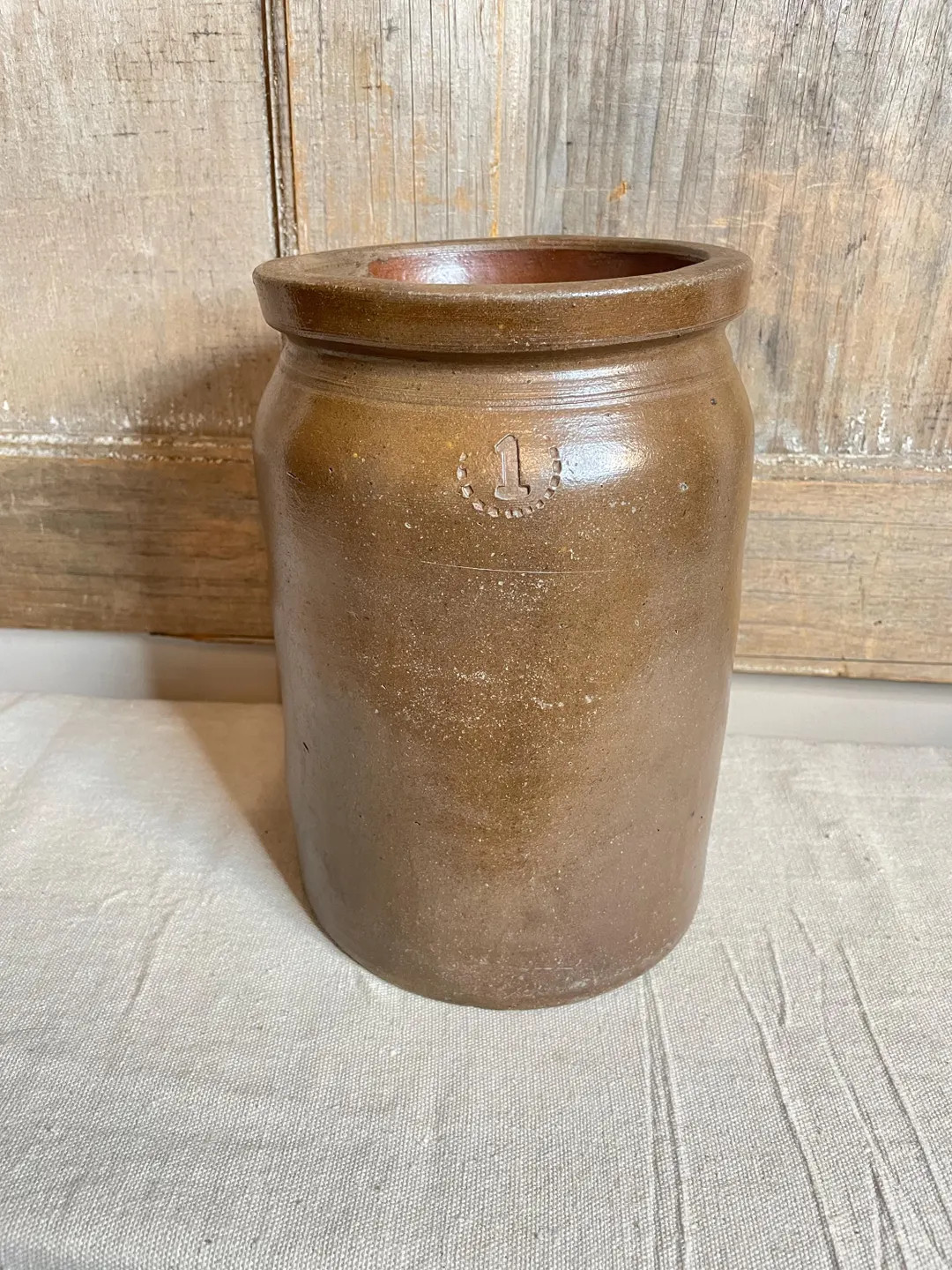 Antique 1 Gallon Stoneware Crock, 19th C. Salt Glazed Storage Crock - Etsy | Etsy (US)