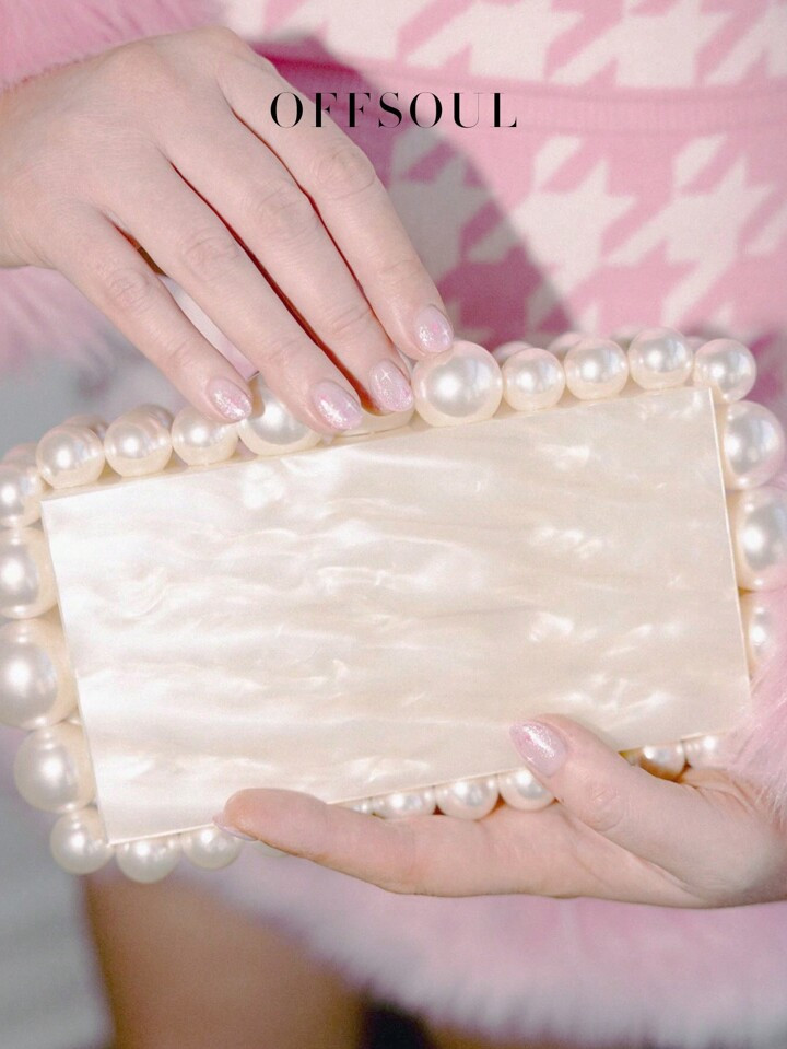 2024 New Acrylic Personality Evening Bag, Marble Pattern Sculpted Party Wedding Bride Handbag For... | SHEIN
