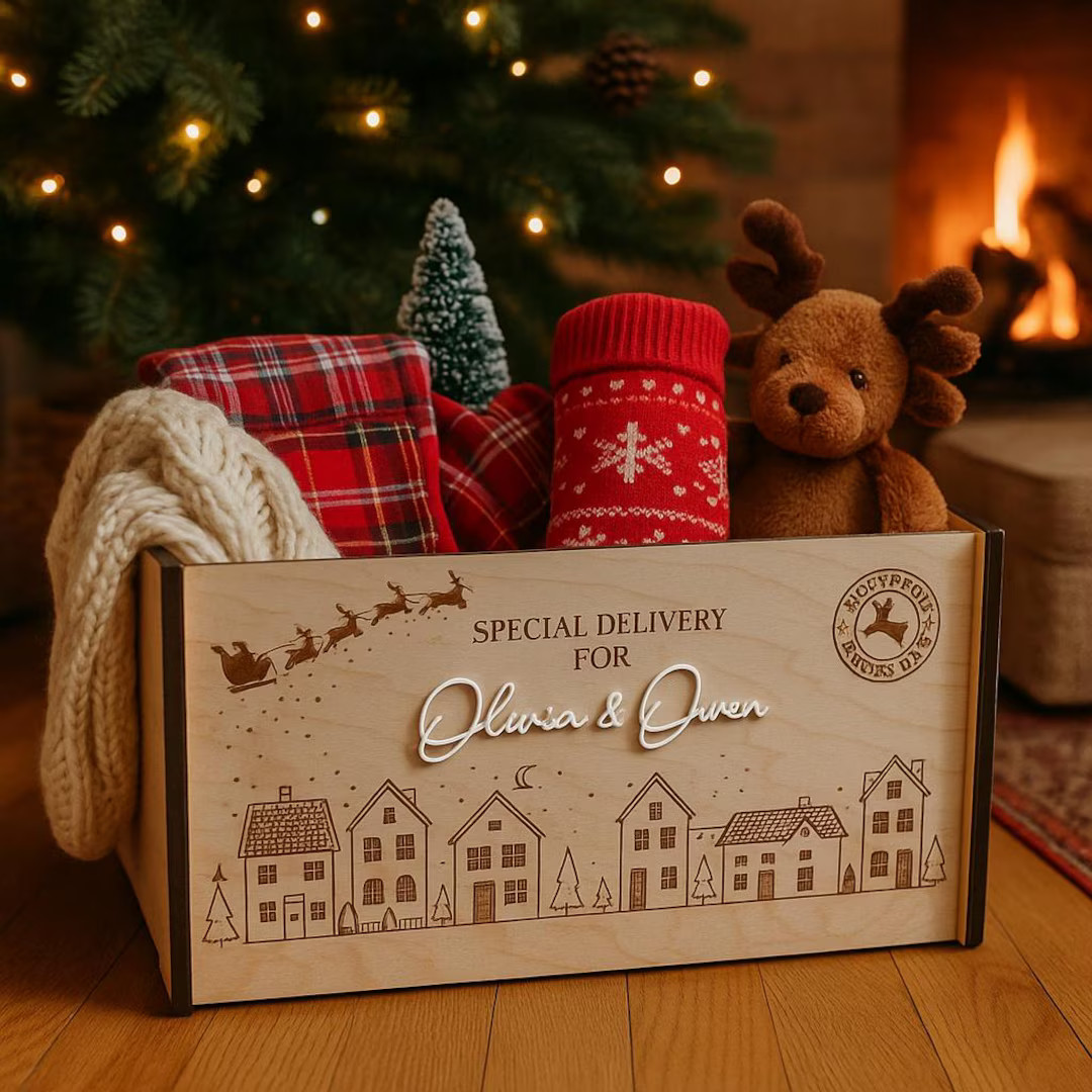 Personalized Christmas Eve Box – Special Delivery Keepsake | reusable crate | Santa Gift | Nort... | Etsy (US)