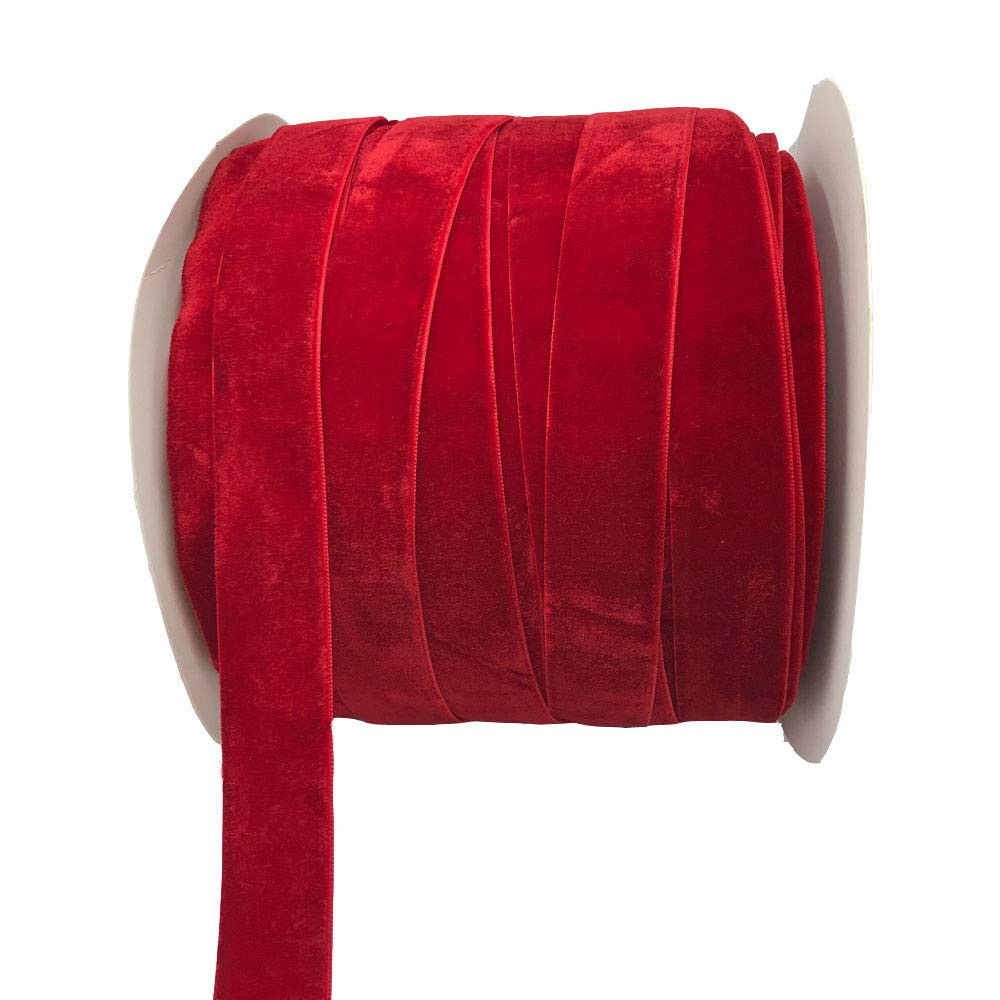 10 Yards Velvet Ribbon Spool (Red, 1") | Amazon (US)