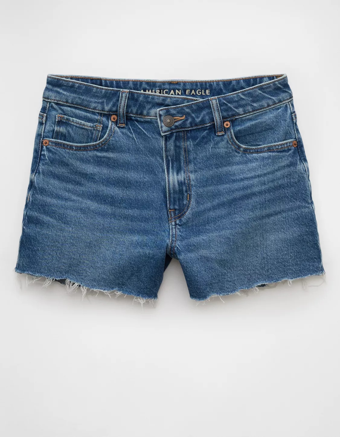 AE Stretch Crossover Denim Mom Short | American Eagle Outfitters (US & CA)