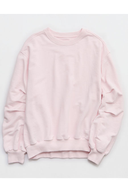 Aerie Jet Setter Crew Sweatshirt Women's Pink Petal XXS | Aerie