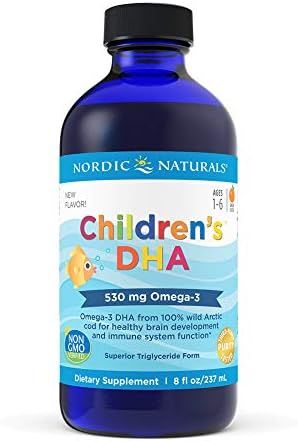 Nordic Naturals Children’s DHA, Orange - 8 oz - 530 mg Omega-3 with EPA & DHA - Brain Developme... | Amazon (US)