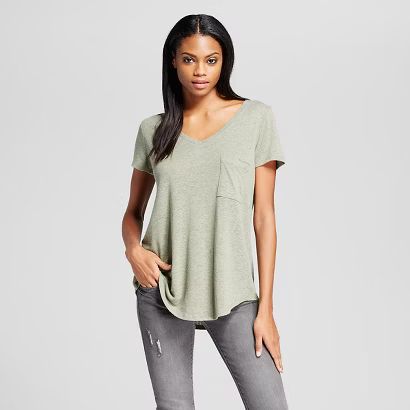 Women's V-Neck Tee with Pocket - Mossimo | Target