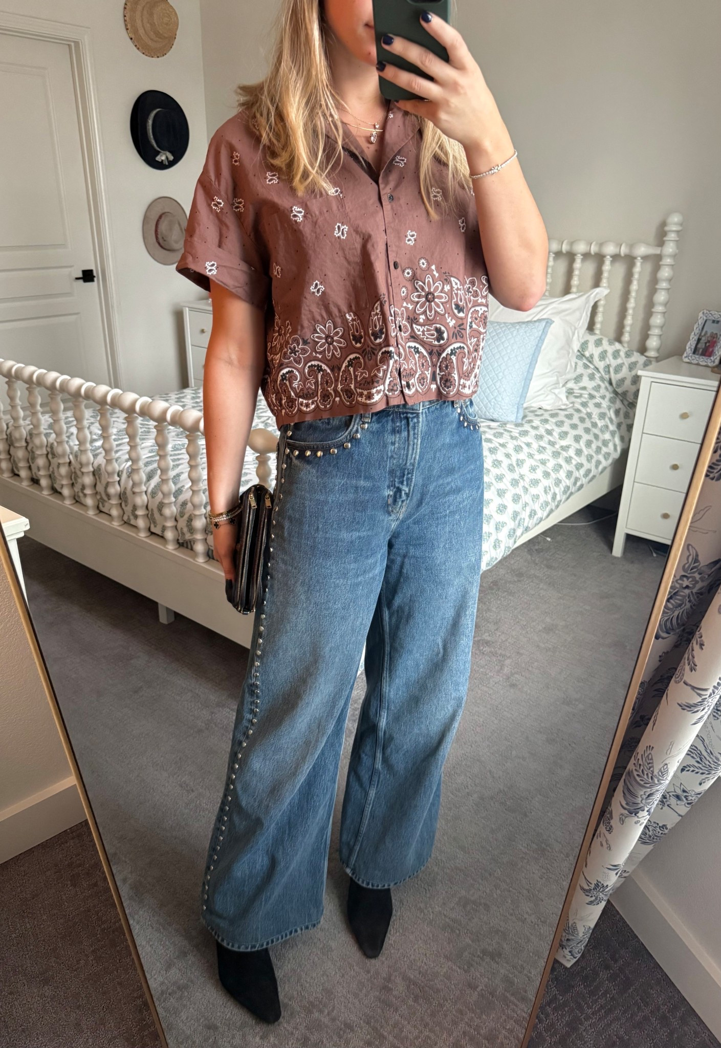 Dinner Fit

Studded jeans
Embellished jeans
High waisted jeans
Wide leg jeans
Reformation jeans
Reformation denim
Black boots
Black booties
Pointed toe boots
Heeled boots
Sam Edelman boots
Dinner outfit
Drinks outfit
Fall outfit
Fall style
Spring outfit
Spring style
Party outfit
Going out look
Maje Patterned Rhinestone Cropped Shirt
Maje shirt
Maje top
Bandana top
Collared shirt
Cropped top
Button down shirt
Fun top
Cool top
Statement top
Rent the runway
Sparkley top
Printed top

#LTKootd