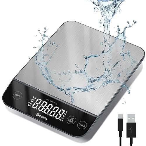 Etekcity Digital Food Kitchen Scale, Grams and Oz for Weight Loss, Baking and Cooking, 0.05oz/1g Precise Graduation,5 Weight Units, IPX6 Waterproof, USB Rechargeable,304 Stainless Steel-Silver, 22lb | Amazon (US)