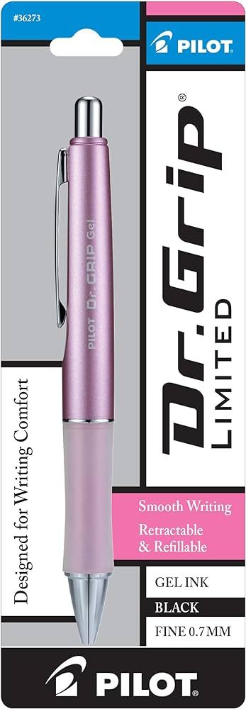 PILOT Dr. Grip Refillable & Retractable Gel Ink Rolling Ball Pen, Fine Point, Metallic Mauve Barr... | Amazon (US)