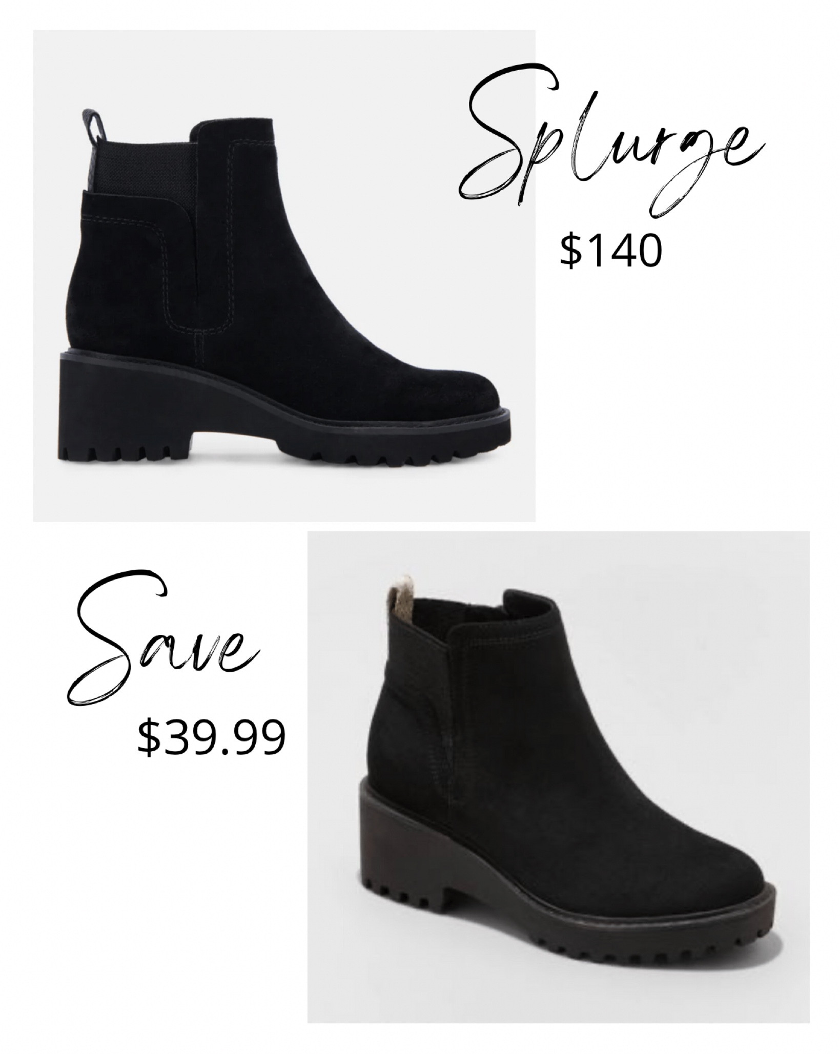 #splurgevssave #save #dupe #boots #booties #shoes #fallboots #fallstyle #fallfashion #dolcevita #target #targetfinds

#LTKSeasonal #LTKunder50 #LTKshoecrush