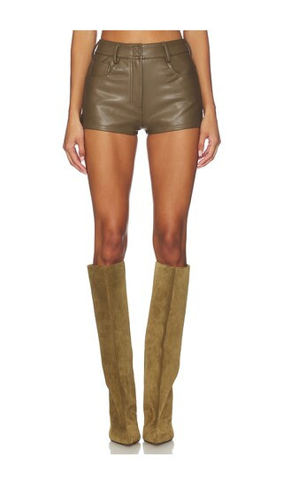 Norma Kamali High Waist Jean Short in Dark Green. - size XL | Revolve Clothing (Global)