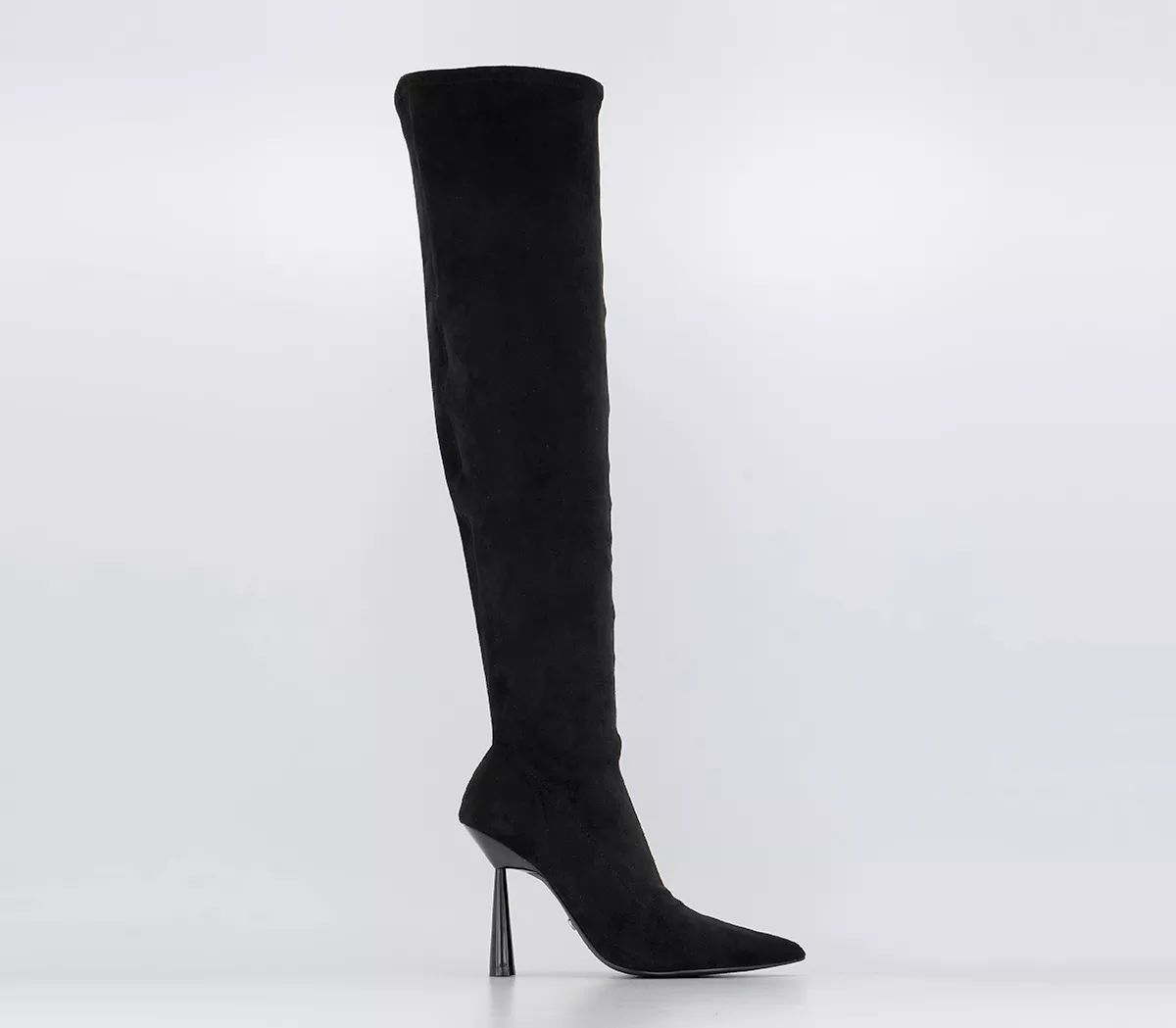 OFFICE Kami Over The Knee Point Stiletto Boots Black - Knee High Boots | OFFICE London (UK)