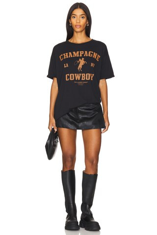 Champagne Cowboy Oversized Tee in Black | Revolve Clothing (Global)