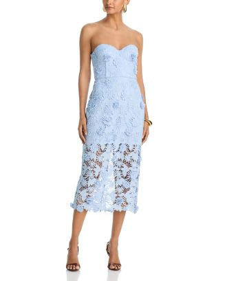 Strapless 3D Lace Midi Dress - Exclusive | Bloomingdale's (US)