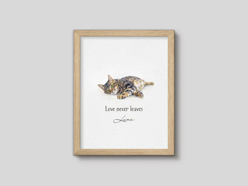 Custom Pet Portrait in Watercolor Style – Personalized Dog or Cat Painting, Unique Pet Memorial... | Etsy (Global)
