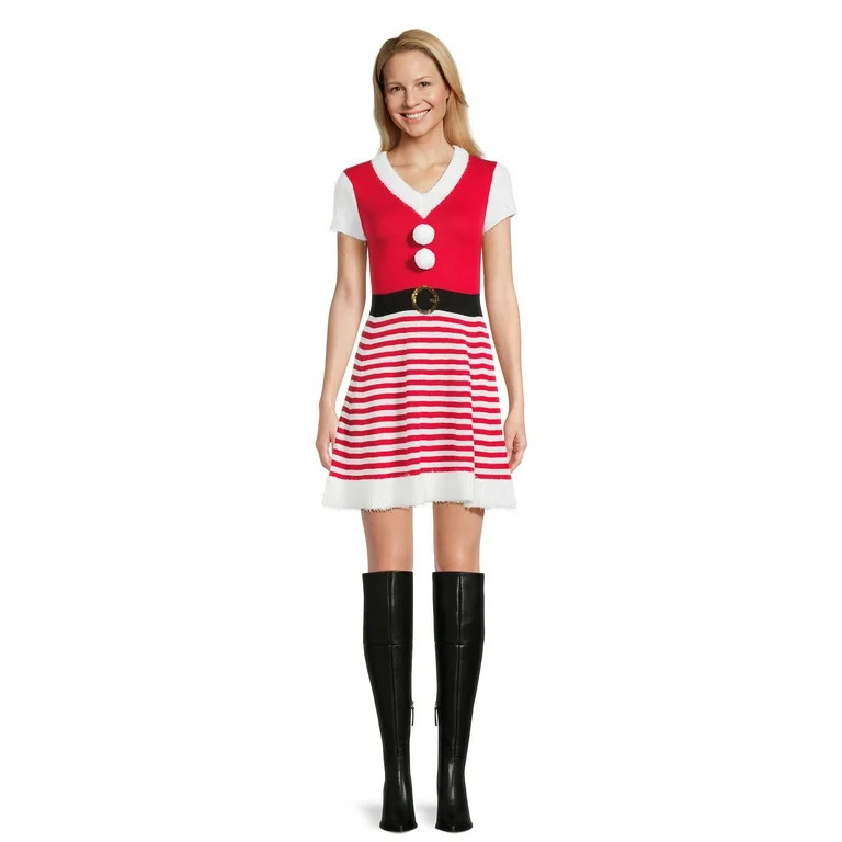 Derek Heart Women's Juniors Christmas Santa Dress | Walmart (US)