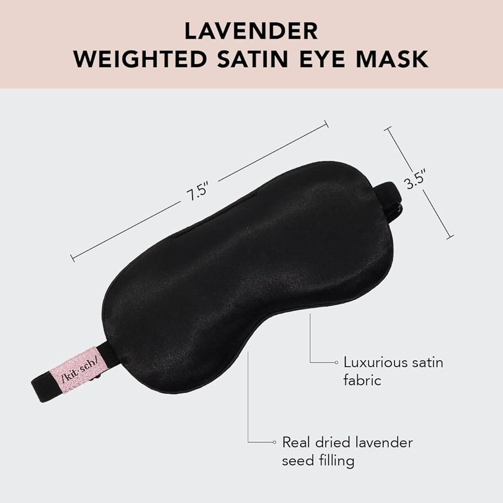 Kitsch Weighted Eye Mask for Sleeping - Lavender Weighted Sleep Mask | Satin Eye Mask for Sleepin... | Amazon (US)