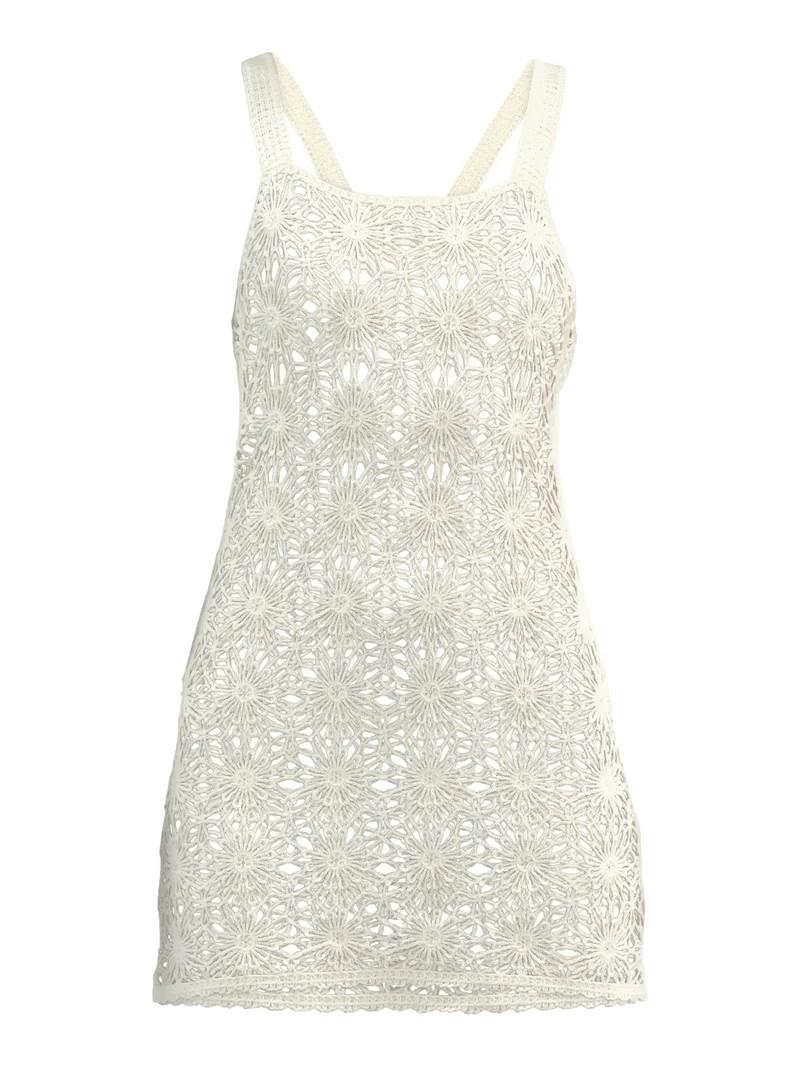 No Boundaries Floral Crochet Coverup Dress, Women's | Walmart (US)