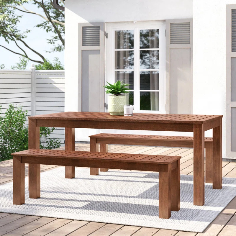 Bronius Rectangular 4 - Person 69'' Long Dining Set | Wayfair North America