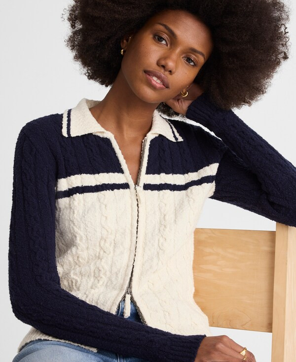 Cable-Knit Zip Cardigan | Madewell