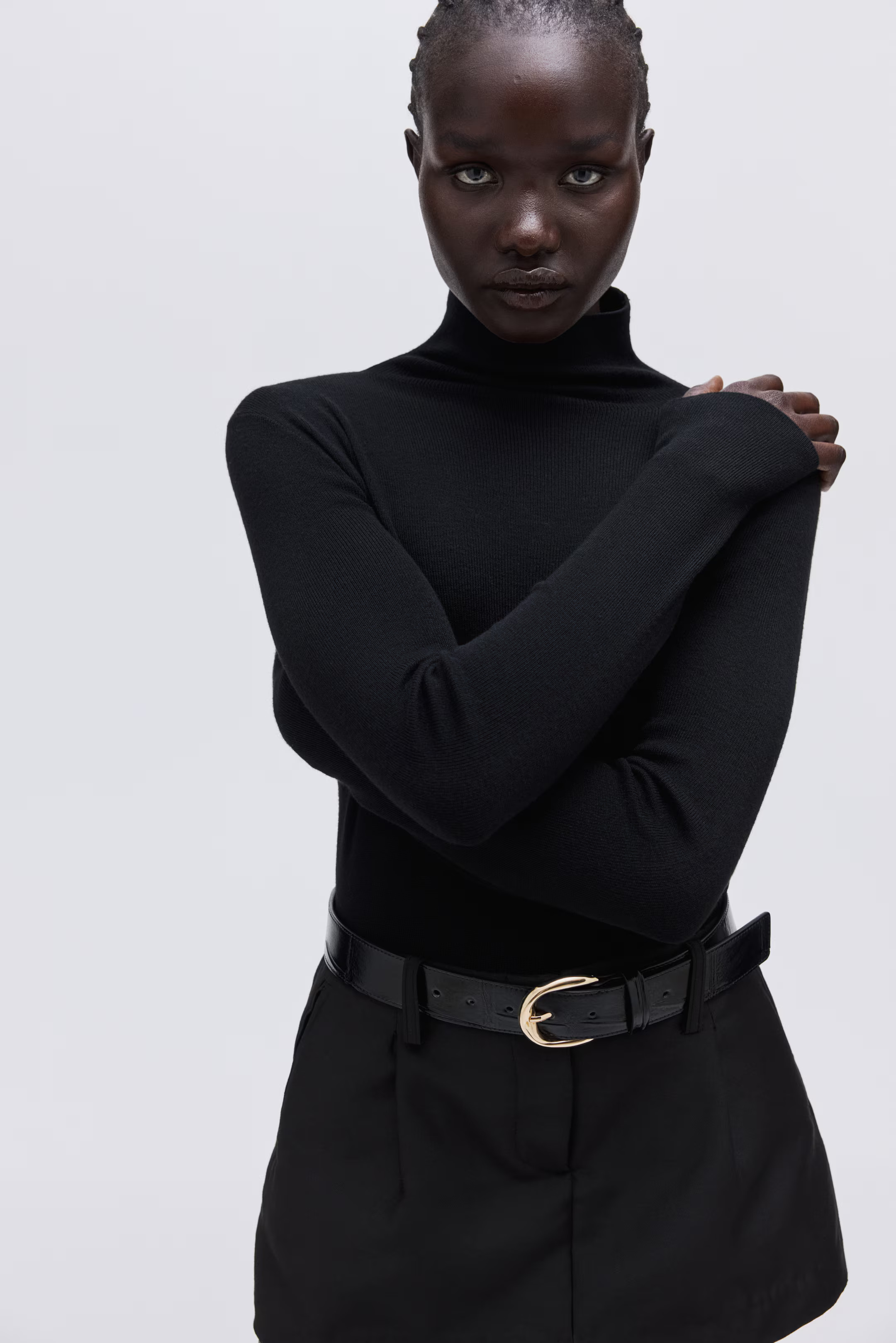 Fine-Knit Mock Turtleneck Top | H&M (US + CA)