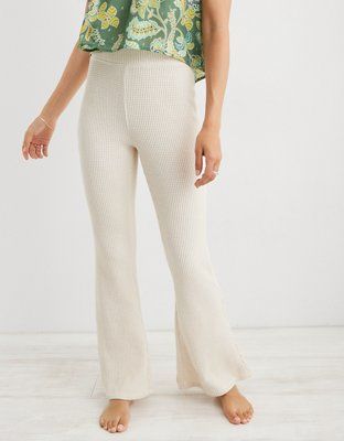 Aerie Waffle High Waisted Flare Pant | American Eagle Outfitters (US & CA)