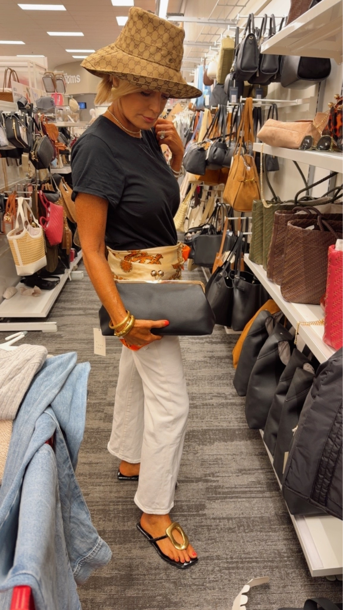 I brought my favorite tee that I own in 3 colors on vacay & ran in to find a jacket because it’s raining, of course this bag stopped me in my tracks 
Sizes I’m wearing 
Tee/med
Jeans/27

#LTKgrwm #LTKootd #LTKTravel