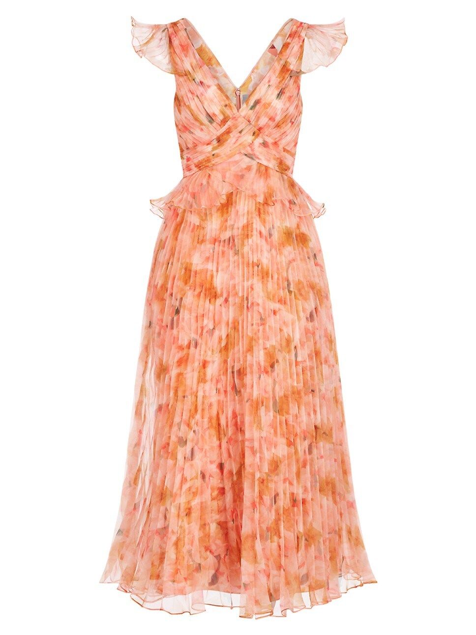 Holly Plissé Tea-Length Gown | Saks Fifth Avenue