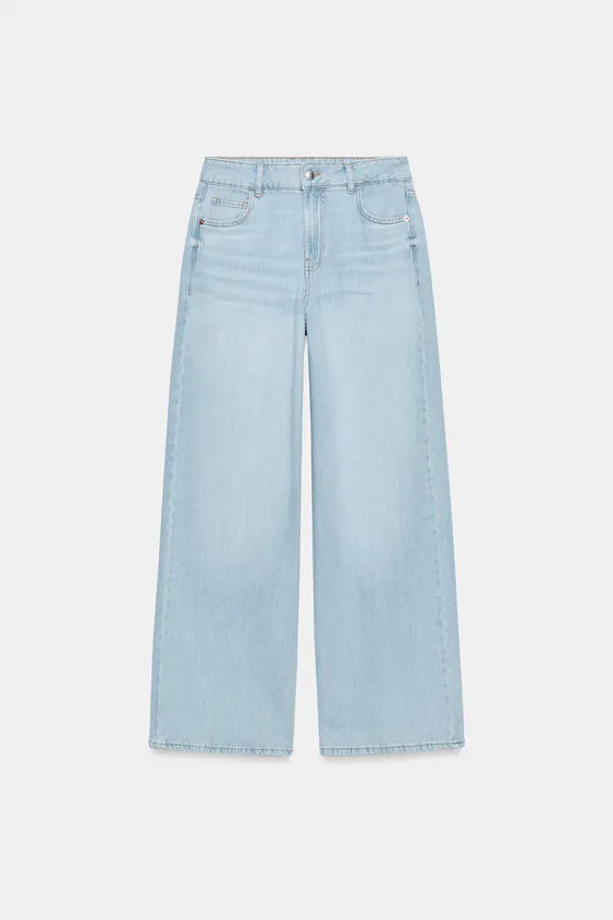 Z1975 MID-WAIST WIDE-LEG JEANS WITH PRESSED CREASE | Zara UK
