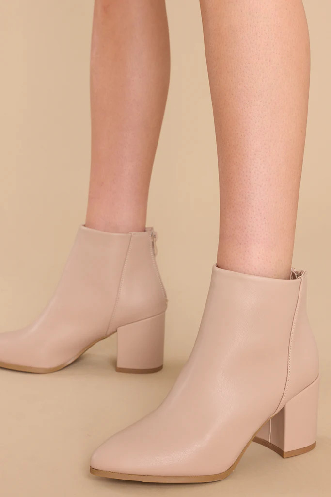 Game Plan Beige Booties | Red Dress 