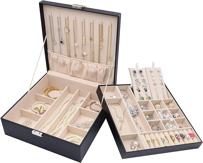 ProCase Jewelry Box for Women Girls Girlfriend Wife Ideal Gift, Large Leather Jewelry Organizer S... | Amazon (US)